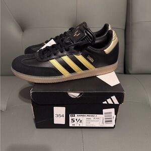 Adidas Samba Messi Black and Gold Shoes